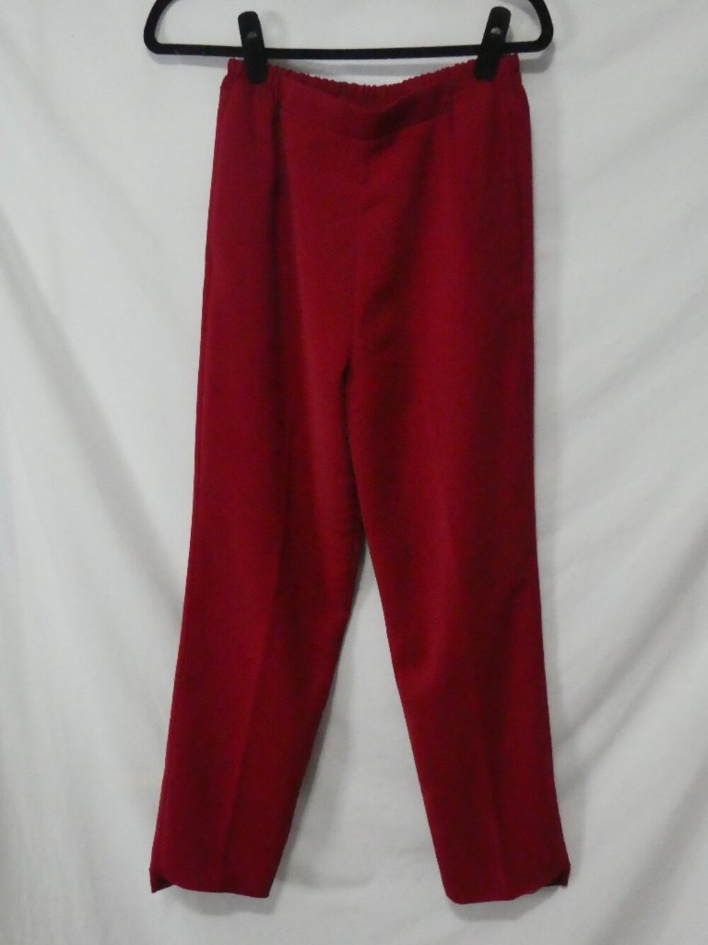 Vintage TAN JAY Petites Crimson Red Straight Leg Trousers - size 6 Petite